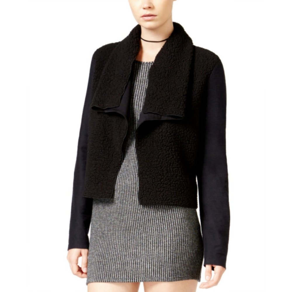 Splendid Chelsea Sky Y2K Sherpa Open Front Jacket, S